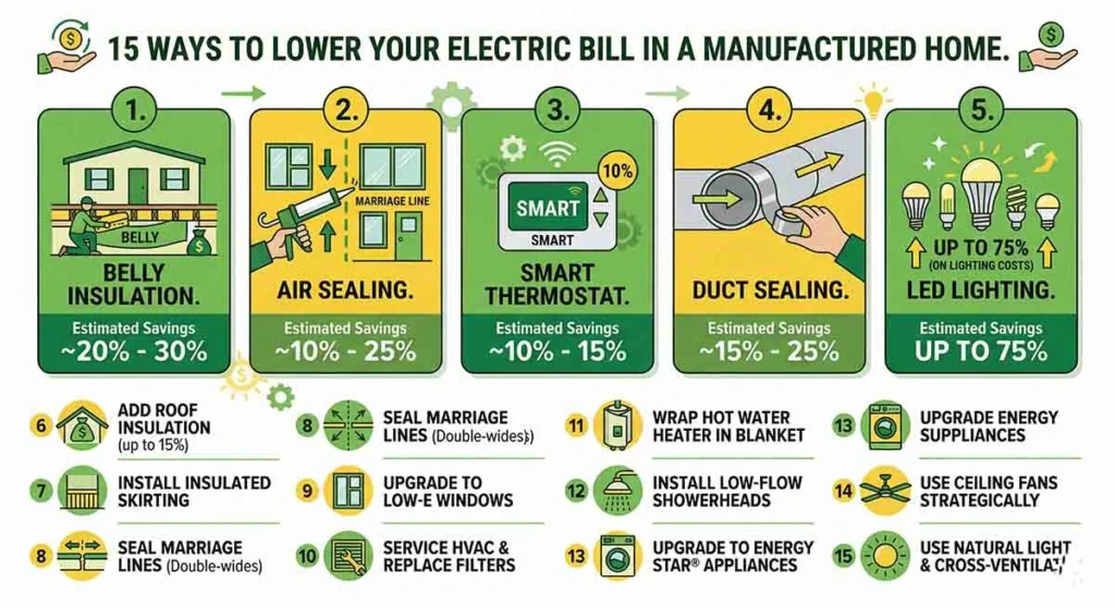 lower electric bills manufactured home 2026