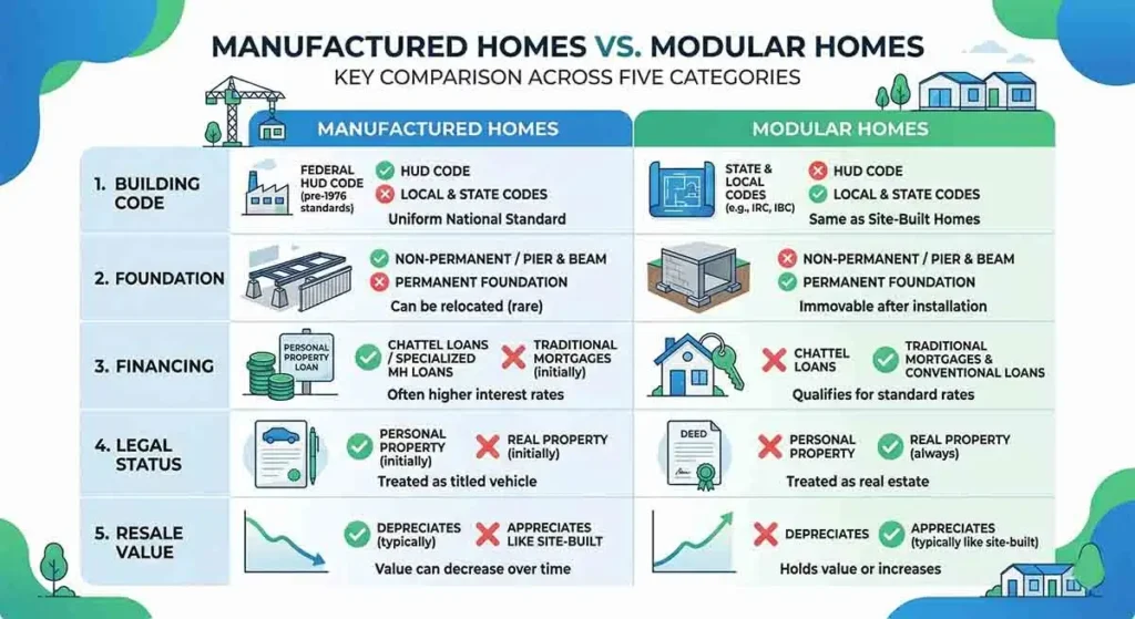 manufactured home vs modular home