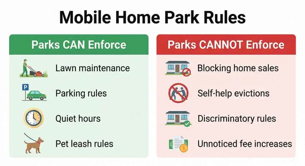 mobile home park rules enforcement_