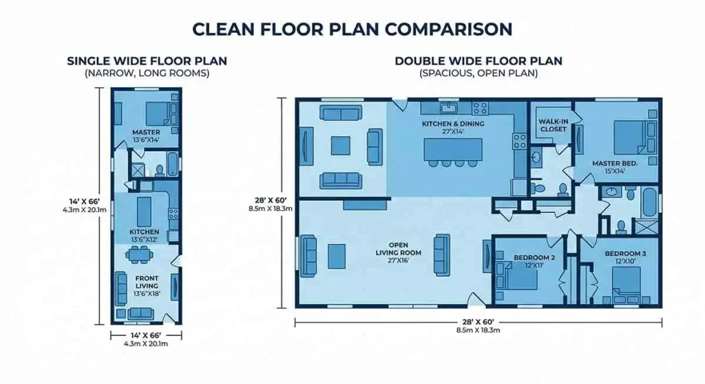 single wide vs double wide manufactured home_