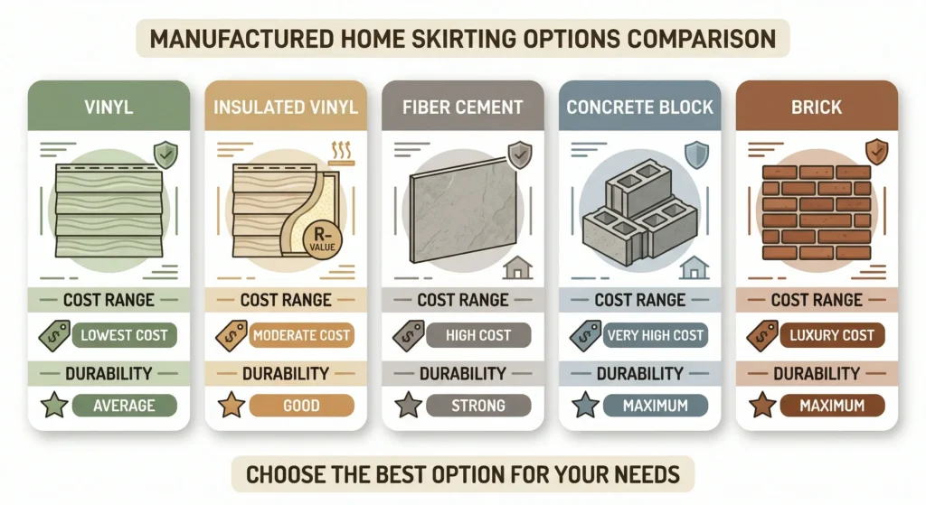 manufactured home skirting options 2026